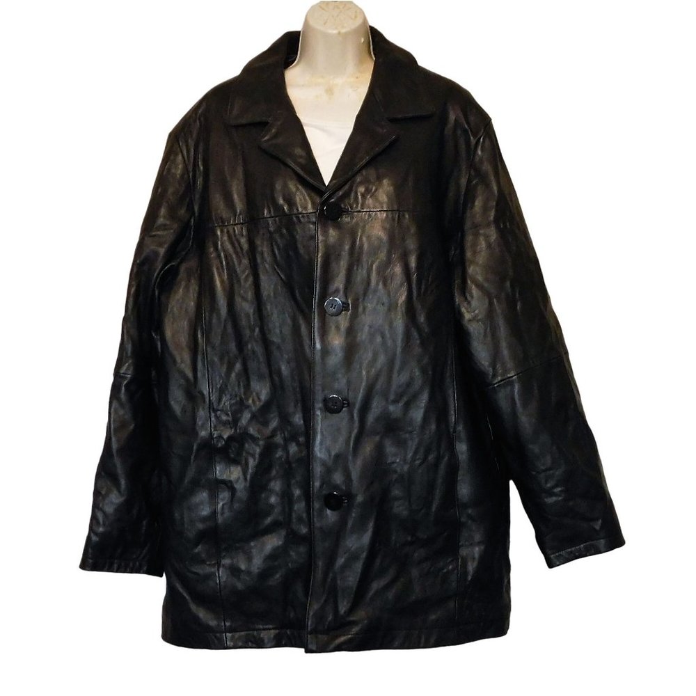 Wilsons Pelle Studio Leather Jacket XL Black Thinsulate Zip Out Liner Pockets